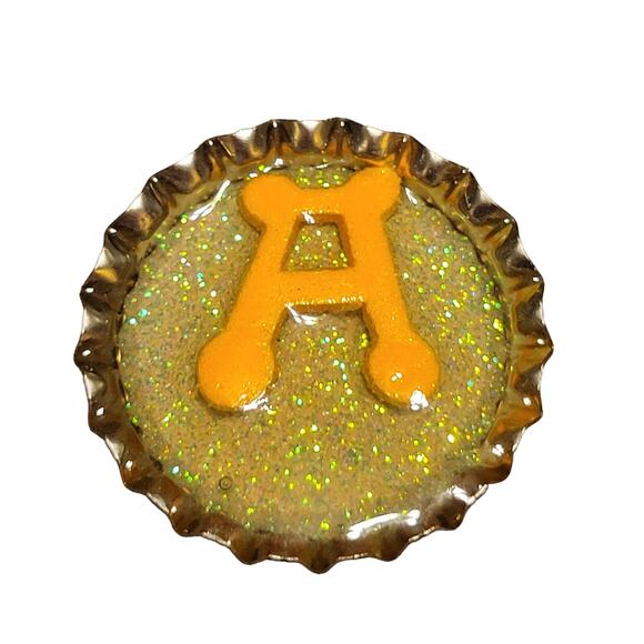 Handmade Alphabet Bottlecap Magnets Set of 34 - Resin, Fridge Decor - Picture 7 of 16